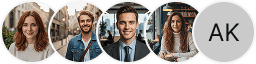 Multiple investor profile avatars on Tanderon Markets trading review block